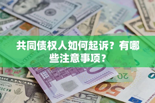 济南共同债权人如何起诉？有哪些注意事项？